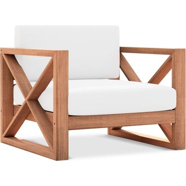 Anguilla Water Resistant Fabric Outdoor Chair In Off White