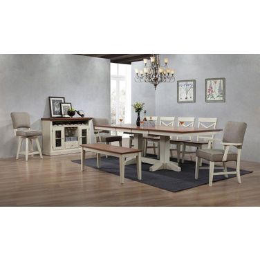 Antique White Trestle Dining Room Set