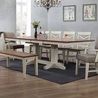 Antique White Trestle Table