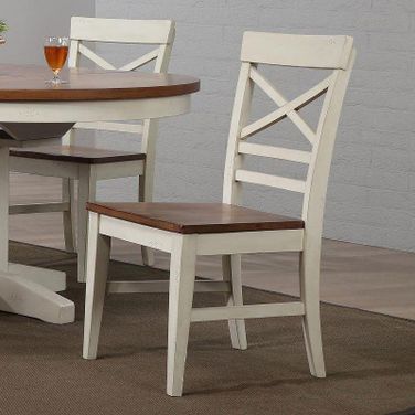 Antique White X Back Side Chair Set of 2