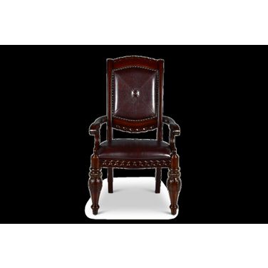 Antoinette Warm Brown Cherry Arm Chair Set of 2