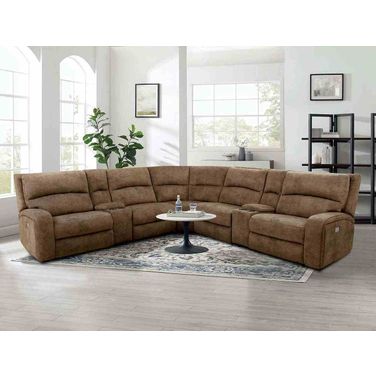 Apostolos Power Sectional In Brown