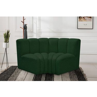 Arc Boucle Fabric 2 Piece Modular Sofa In Green