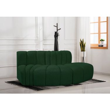 Arc Boucle Fabric 3 Piece Modular Sofa In Green