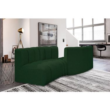 Arc Boucle Fabric 4 Piece Modular Sofa In Green