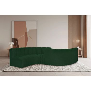 Arc Boucle Fabric 6 Piece Modular Sofa In Green