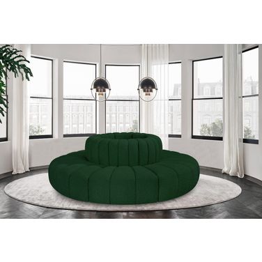 Arc Boucle Fabric 8 Piece Modular Sofa In Green