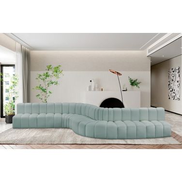 Arc Mint Vegan Leather 8 Piece Modular Sofa In Green