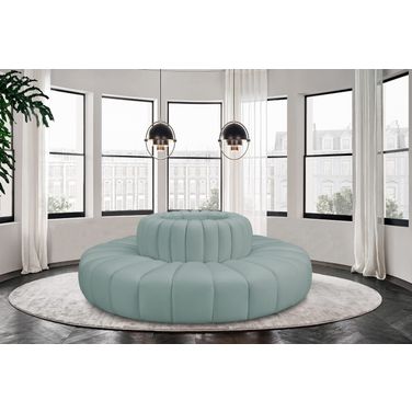 Arc Mint Vegan Leather 8 Piece Modular Sofa In Green