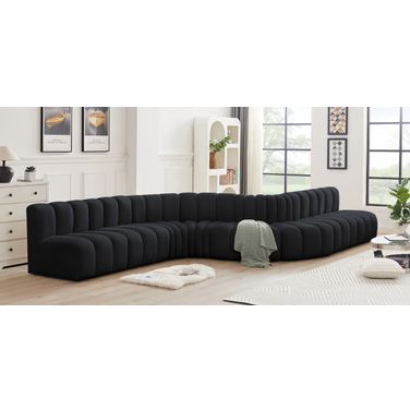 Arc 8 Piece Modular Sofa In Black Velvet