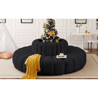 Arc 8 Piece Modular Sofa In Black Velvet