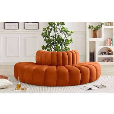 Arc 4 Piece Modular Sofa In Cognac Velvet