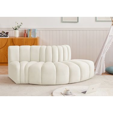 Arc 3 Piece Modular Sofa In Cream Velvet