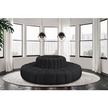 Arc Vegan Leather 8 Piece Modular Sofa In Black