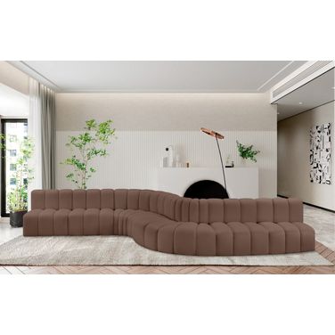 Arc Vegan Leather 8 Piece Modular Sofa In Brown