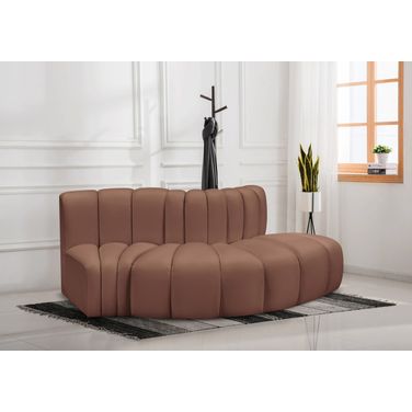 Arc Vegan Leather 3 Piece Modular Sofa In Cognac