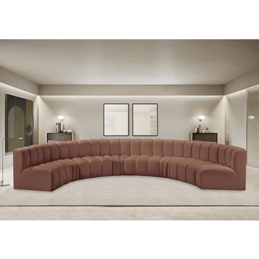 Arc Vegan Leather 8 Piece Modular Sofa In Cognac