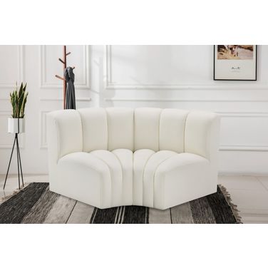 Arc Vegan Leather 2 Piece Modular Sofa In Cream