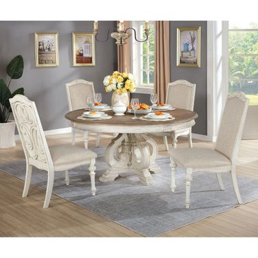 Arcadia Round Table In Antique White and Ivory