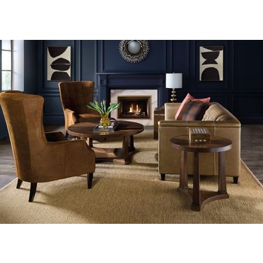 Archives Round Occasional Table Set In Dark Wood