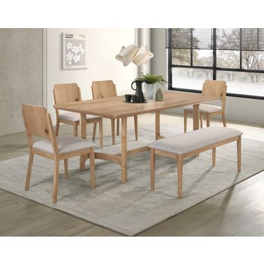 Arden Dining Set In White Oak