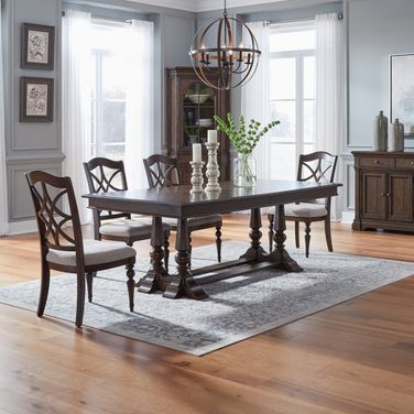 Arden Road 5 Piece Trestle Table Set In Cherry
