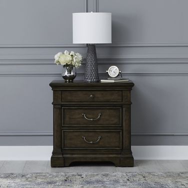 Arden Road Nightstand with Charging Station In Cherry
