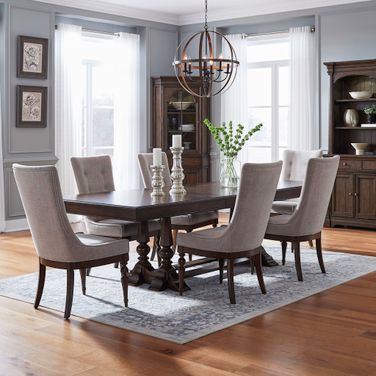 Arden Road Opt 7 Piece Trestle Table Set In Cherry