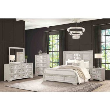 Argenthart Panel Bedroom Set In Light Gray