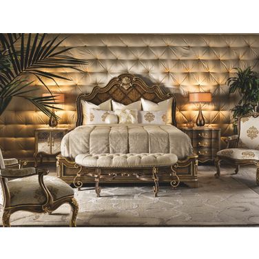 Aria Panel Bedroom Set In Aria Brown and Metal