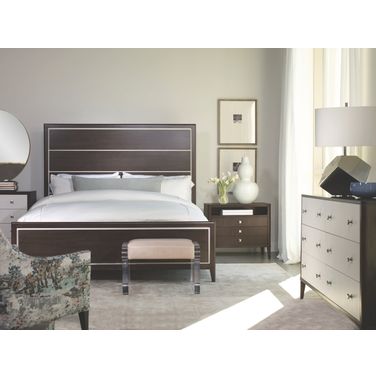 Aria Wood Panel Bedroom Set In Brownstone