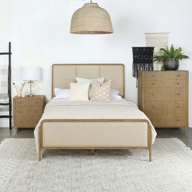 Arini Panel Bedroom Set In Sand Wash and Cream