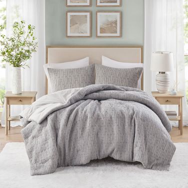 Arlo Oversized Comforter Set In Charcoal