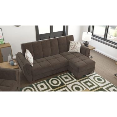 Armada Air Upholstered Convertible Chaise Lounge with Storage In Brown