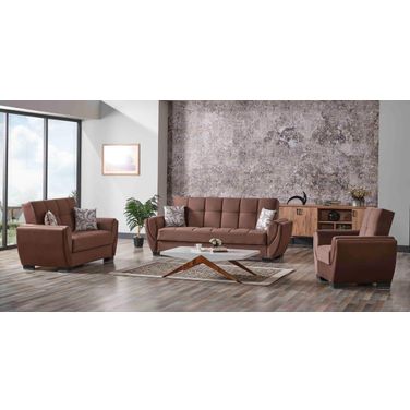 Armada Air Upholstered Convertible Sofabed with Storage In Brown AIR-SB-108