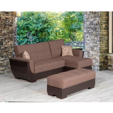 Armada Air Upholstered Ottoman with Storage In Dark Brown