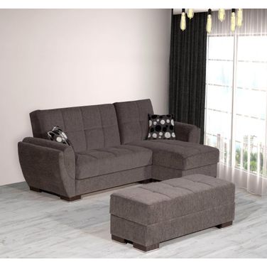 Armada Air Upholstered Ottoman with Storage In Walnut