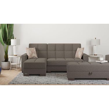 Armada Upholstered Convertible Chaise Lounge with Storage In Brown ARM-CL-12