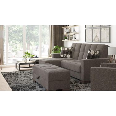 Armada Upholstered Convertible Chaise Lounge with Storage In Gray ARM-CL-19