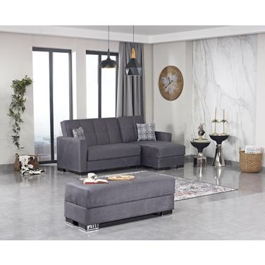 Armada Upholstered Convertible Chaise Lounge with Storage In Gray ARM-CL-1