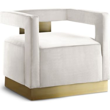 Armani Velvet Accent Chair In Cream