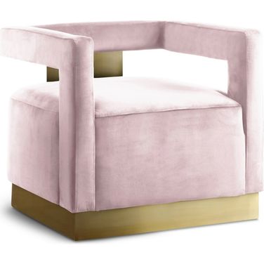Armani Velvet Accent Chair In Pink