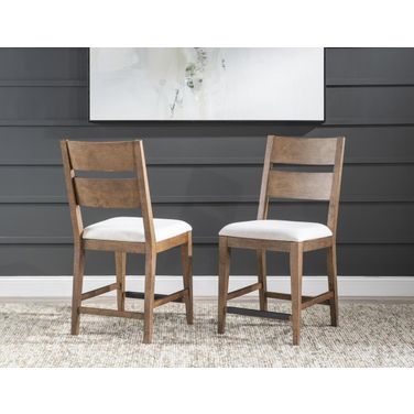 Artisan's Place Ladder Back Counter Height Chair Set of 2 In Vintage Pine and Ironwood