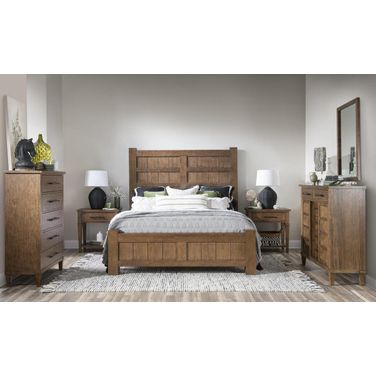 Artisan's Place Panel Bedroom Set In Vintage Pine and Ironwood