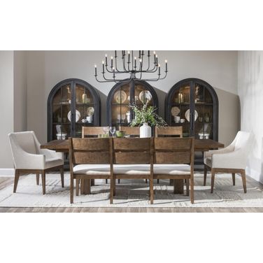 Artisan's Place Trestle Dining Room Set In Vintage Pine and Ironwood