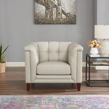 Arvo Leather Chair In Vanilla