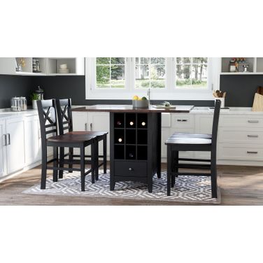 Asbury Park Counter Height Drop Leaf Dining Room Set (Black)