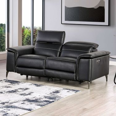 Ascona Power Loveseat In Black
