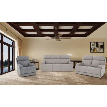 Ashbee Zero Gravity Living Room Set with Power Recline, Power Head Rests and 3 Inch Footrest Extension In Dove
