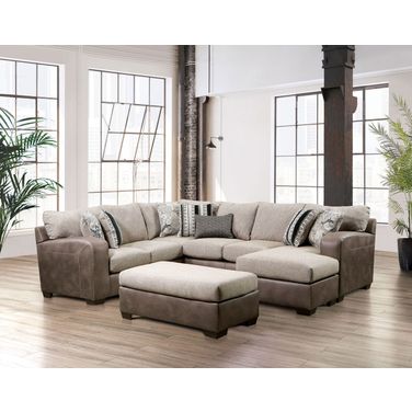 Ashenweald Sectional In Brown and Light Brown